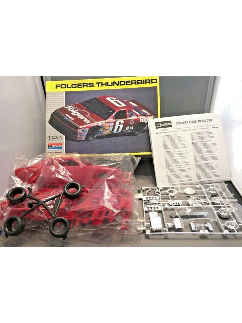Vintage Model Kit Monogram Folger Thunderbird 6 Mark Martin 2928 1/24 Open As Is